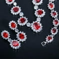 thumbnail image 6 of Silver Plated Flower CZ Blue Women Party Necklace Earring Costume Jewelry Set, 6 of 9