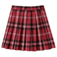thumbnail image 4 of Sngxgn Womens Skirts Elastic Waist A-Line Pleated Long Skirts(Red,L), 4 of 4