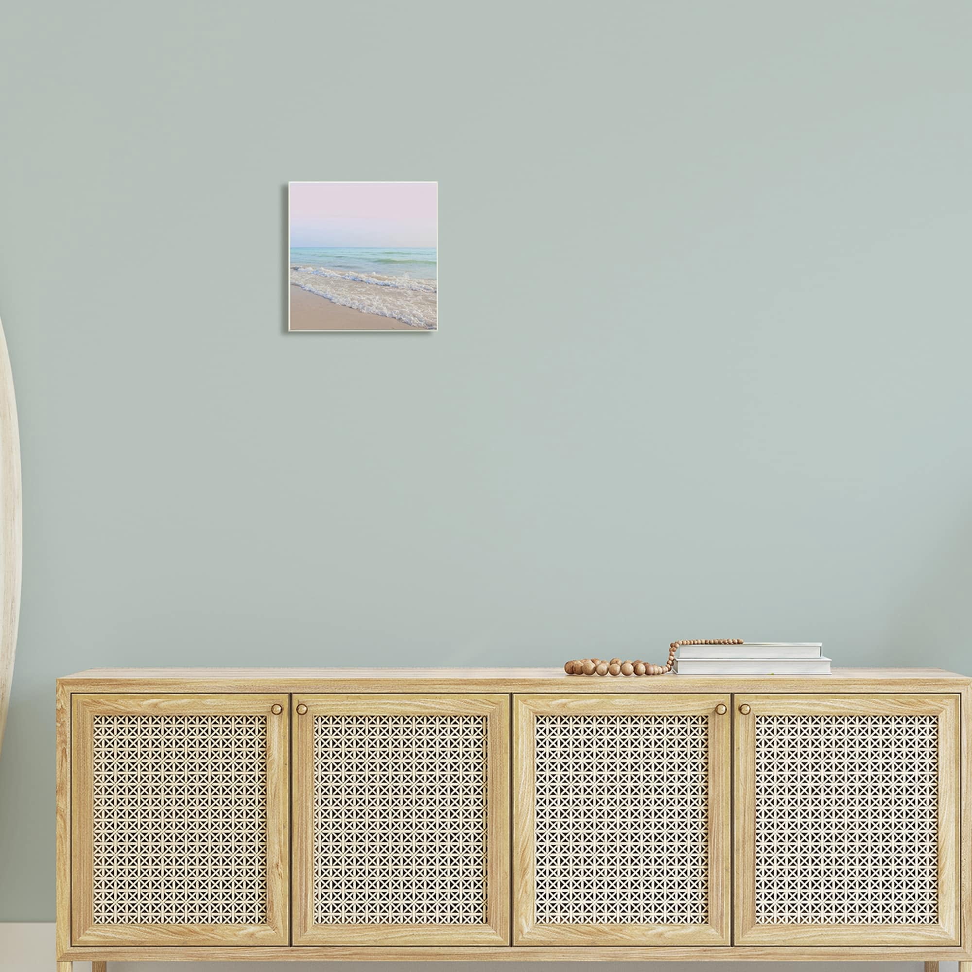 Stupell Industries Aesthetic Beach Pastel Foamy Waves Pink Skies ,12 x 12, Design by Dan Meneely