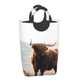 thumbnail image 2 of KLL Scottish Cow In Isle Of Skye Laundry Hamper,Large Canvas Fabric Lightweight Storage Basket Toy Organizer Dirty Clothes Collapsible Waterproof, 2 of 6