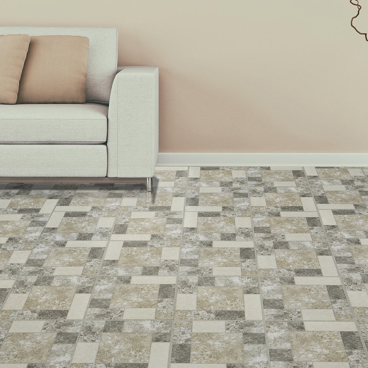 dimple様 Diamonds Light Blue Stone Vinyl Floor Tiles Self Stick Peek