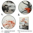 thumbnail image 3 of Designart "Grey Red Minimalism Tree silence II" Minimalism Floater Framed Wall Art Print, 3 of 7