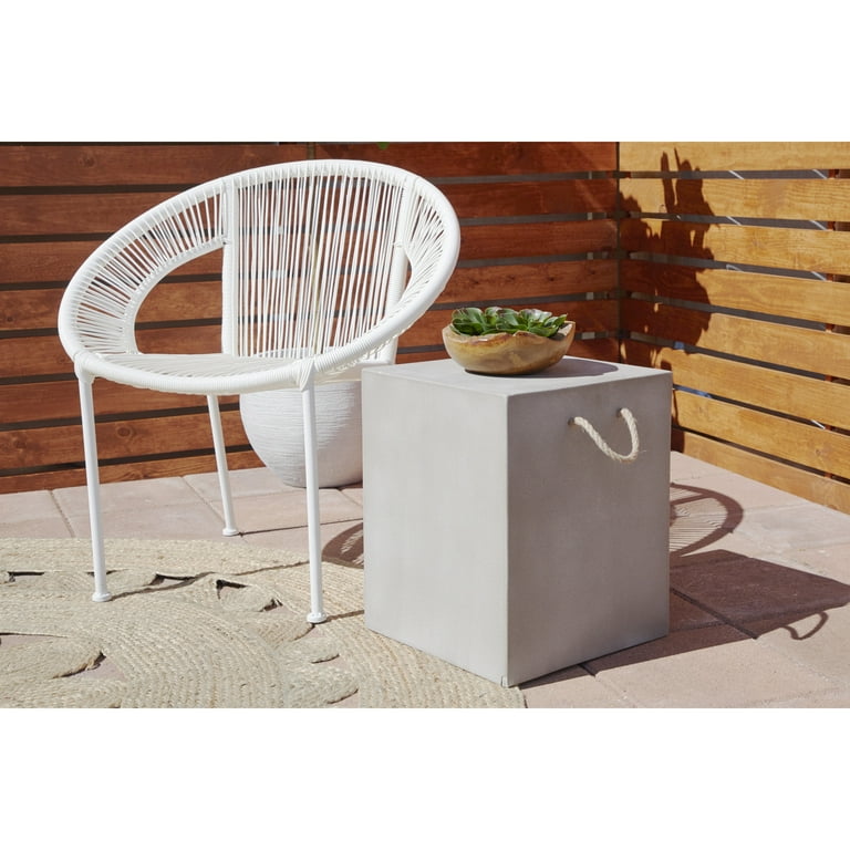 DecMode Plastic Rattan Outdoor Chair White Walmart