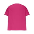 thumbnail image 5 of ITSAME T-Shirts for Womens, Crew Neck Colorful Stripe Short Sleeve Summer Causal Fashion Tops Hot Pink 2XL, 5 of 5