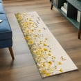 thumbnail image 3 of Runner Rug 2'x6', Spring Yellow Floral Washable Non-Slip Hallway Runner Rugs, Farmhouse Country Flower Butterfly on Linen Bedside Rugs Floor Mats Carpet Runners for Kitchen Bathroom Laundry Room, 3 of 8