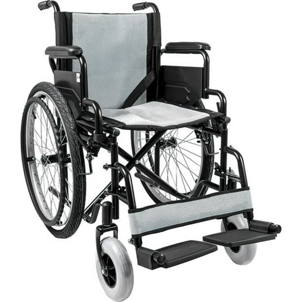 Silla Ruedas Todo Terreno Plegable Estructura Acero Descansa Brazo Abatible Reposapies Freno Usuario Soporta 150kg