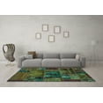 thumbnail image 3 of Ahgly Company Indoor Rectangle Oriental Turquoise Blue Modern Area Rugs, 5' x 7', 3 of 4