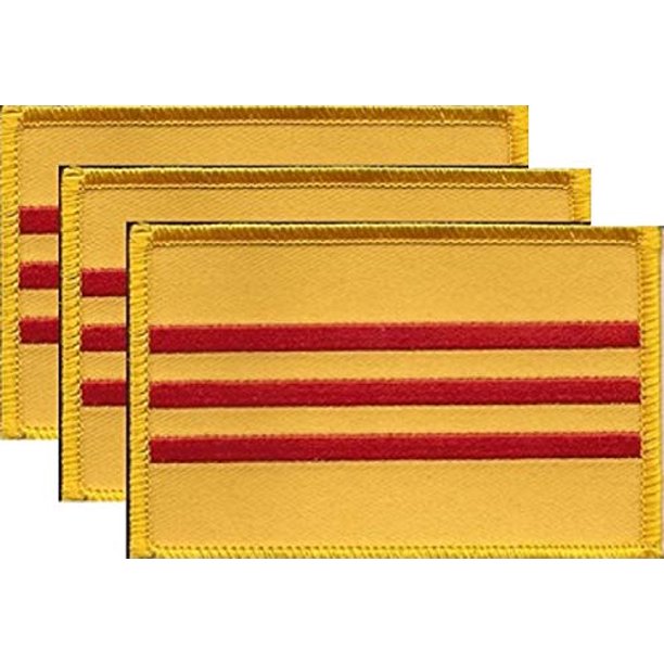 Pack Of 3 South Vietnam Flag Patches 3 50 X 2 25 South Vietnamese Embroidered Iron On Or Sew On Flag Patch Emblem Plus A Free South Vietnam Flag Lapel Pin Walmart Com