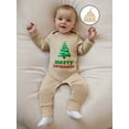 thumbnail image 3 of BemeyourBBs Baby Twins Christmas Outfits Tree Print Jumpsuit with Hat Set, 3 of 9