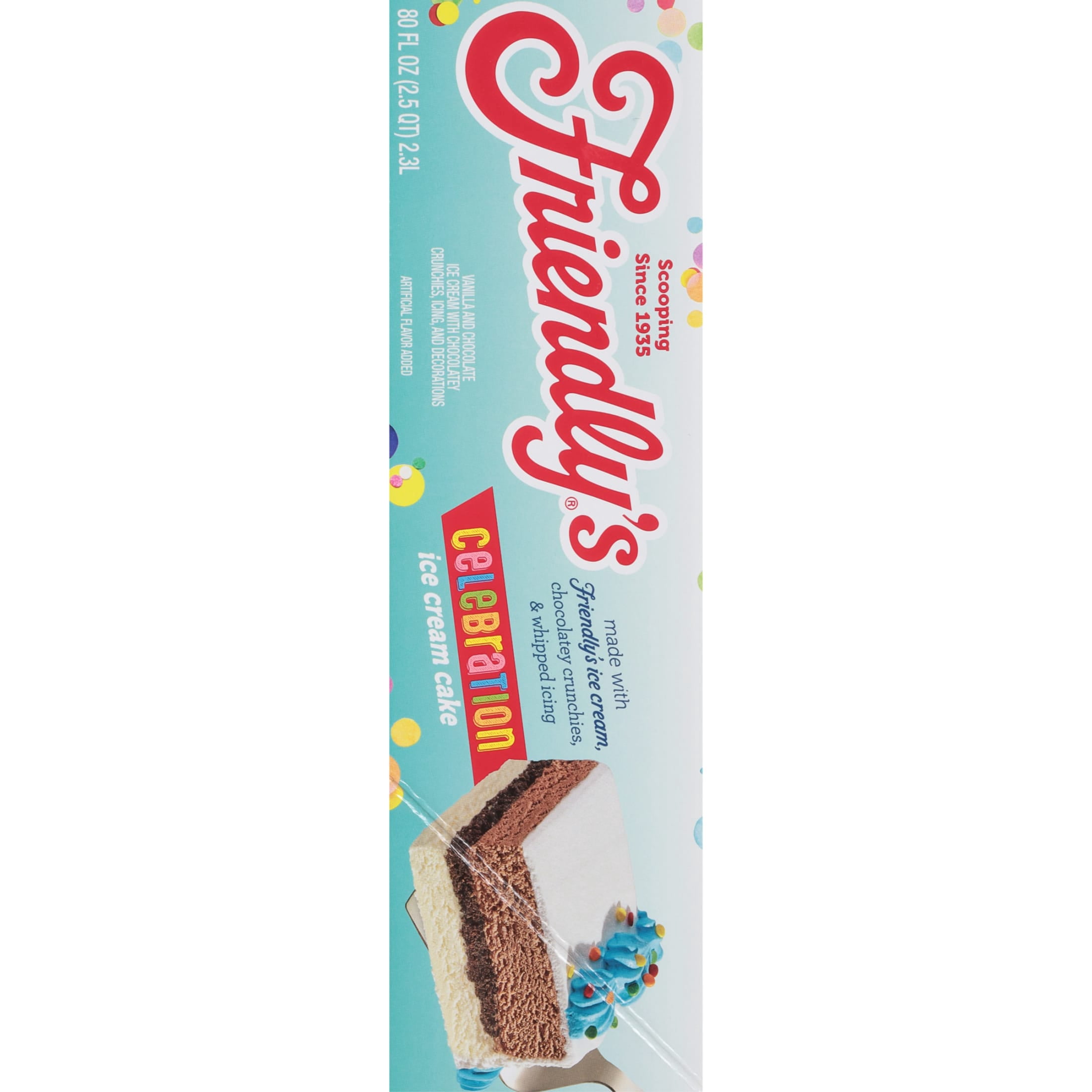 Friendly's Celebration Blue Sheet Vanilla and Chocolate Ice Cream Cake with Confetti - 80 Fl Oz