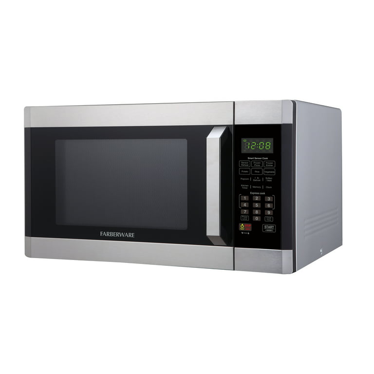  Farberware Countertop Microwave Oven 1000 Watts, 1.1 cu ft -  With LED Lighting and Child Lock - Perfect for Apartments and Dorms - Easy  Clean Grey Interior, Stainless Steel: Home & Kitchen