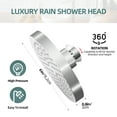 thumbnail image 2 of QCQHDU High Flow Shower Head - High Pressure Rain - 6 Inch Rainfall Spray Shower Head- 360° Rotation Adjustable Rustproof Bathroom Shower Head, 2 of 6