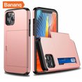 thumbnail image 3 of Bananq - Funda para teléfono con ranura para tarjetas deslizante para iPhone 16, 15, 14 Plus, 13, 12 Mini, 11 Pro Max, a prueba de golpes, tipo billetera y tarjetero, 3 of 5