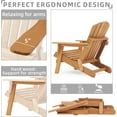 thumbnail image 4 of Oversize Wooden Outdoor Folding Adirondack Chair with Pre-Assembled BackRest & SeatBoard, Wood Patio Chair for Garden Backyard Porch Pool Deck Firepit, 4 of 8