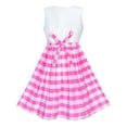thumbnail image 2 of Robe Fille Rose Tartan à Carreaux Robe d'Été Dos École 4-5 Ans, 2 of 6