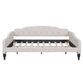 thumbnail image 5 of Tcbosik Full Size Upholstered Daybed, Linen Fabric Sofa Bed, Bed Frame for Small Space, Living Room, Guest Room, Wood Slats Support, Beige, 5 of 10