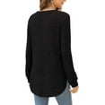 thumbnail image 5 of Women's autumn simple and fashionable versatile round neck long sleeved hem top, 5 of 5