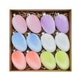 thumbnail image 2 of Easter Decorations for Home Clearance! 12PCS Easter Eggs Colorful Flocking Easter Bunny Eggs Egg Field Decoration Decoration Pendant, 2 of 9