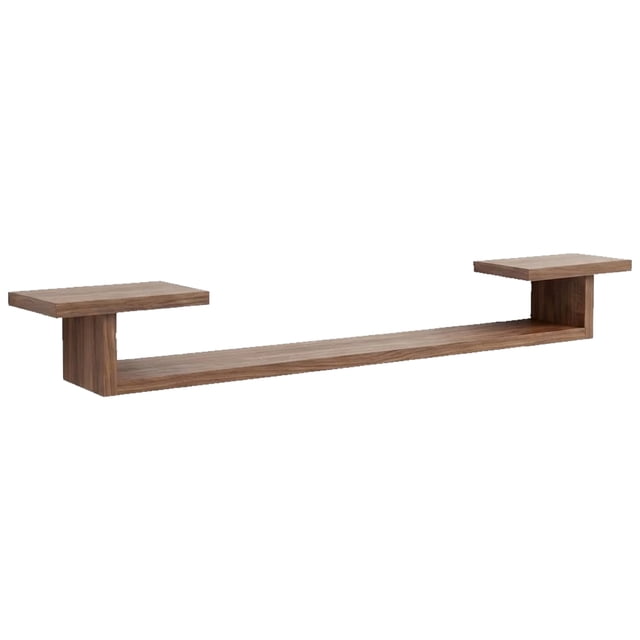 Repisa Flotante Para Tv Decorativa Reforzada Color Cafe 120cm