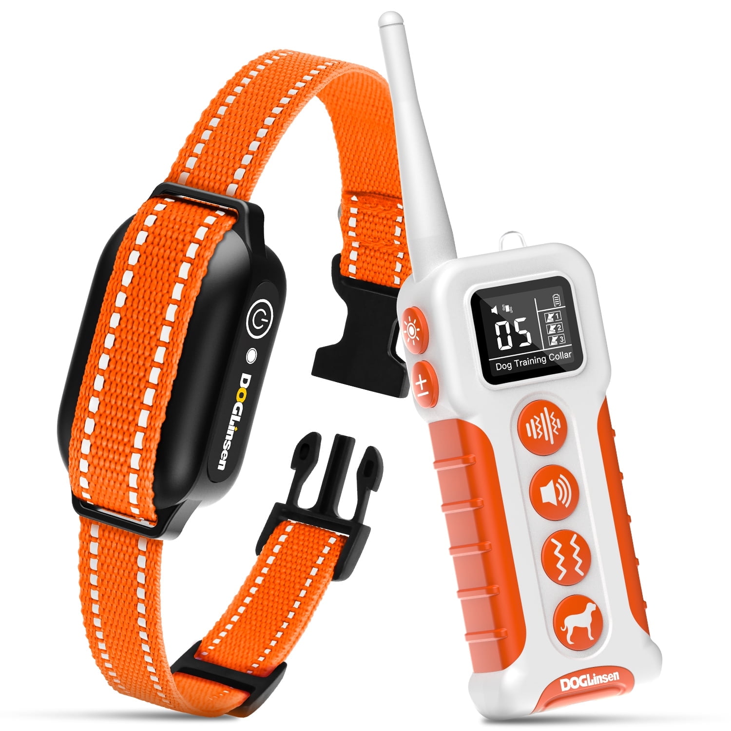 DOGLinsen Vibrating Dog Collar No Shock Dog Training Collar Dog Vibration Collar with Controller 3300ft Range Vibration Collar for Small Puppy Medium Large Dogs 9 Style Tones and Vibration Collar