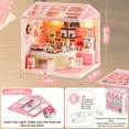 thumbnail image 5 of Little Girls Toys - DIY Miniature Dollhouse, Coffee Shop Building Kit with LED & Furniture, Craft and Gift for 3-12 Year Old Girls, 5 of 7