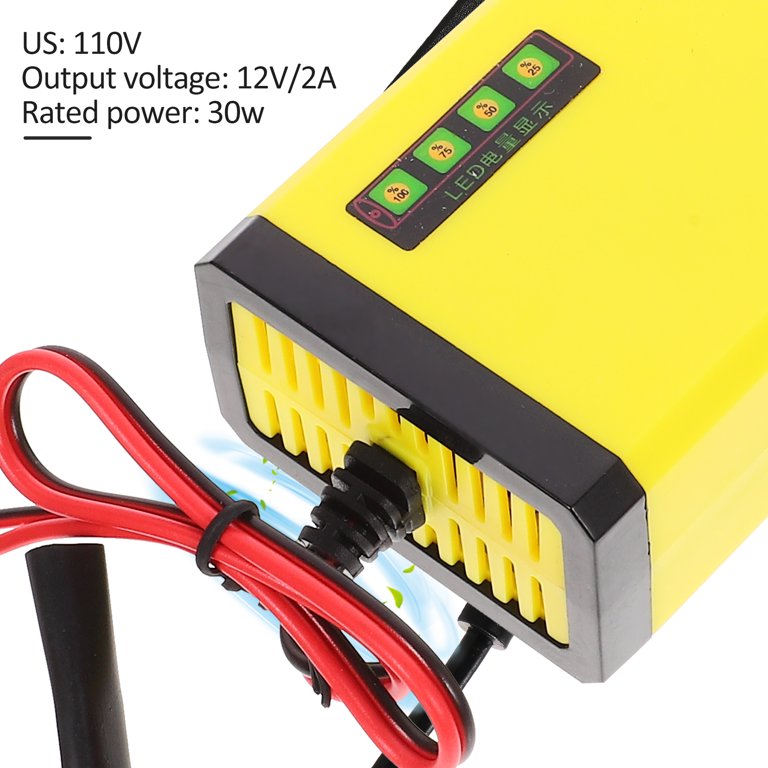 Motorcycle Battery Charger & Maintainer - 12V 6A Smart Charger With Digital Display & Repair Mode