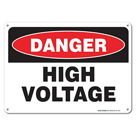 Danger! High Voltage Sign, Large 10x7