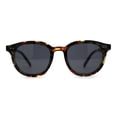 thumbnail image 3 of Hipster Round Horn Rim Inset Lens Thin Plastic Sunglasses Tortoise Black, 3 of 4