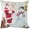 Santa Claus with Snowman, variant on Violet Linen Christmas Snowed Man, Polyester, Super soft feel faux suede fabric, digital print, Santa Claus with Snowman Design, 18 Inch by 18 Inch, Decorative Accent Throw Pillow