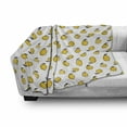 thumbnail image 3 of Yellow and White Soft Flannel Fleece Blanket, Doodle Style Lemons with Leaves and Dots Fresh Juicy Fruit Pattern, Cozy Plush for Indoor and Outdoor Use, 70" x 90", Yellow Black White, by Ambesonne, 3 of 6