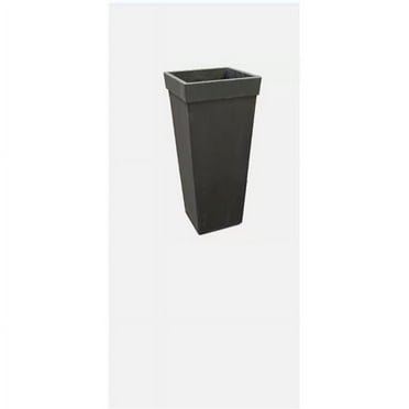 Tierra Verde 059 Tierra Verde 11' Wide Tapered Square Recycled Self Watering Planter Black