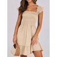 thumbnail image 3 of Women's Ruffled Hem Smocked Cami Dress With Tiered Frill Details 65% Rayon 30% Polyester 5% Spandex Machine Wash Cold, 3 of 18
