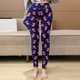 thumbnail image 4 of Leggins térmicos Gibobby informales de Navidad Mujer pantalones capri con cintura elástica entrenamiento estampados (Azul, S), 4 of 5