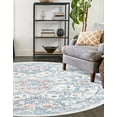 thumbnail image 3 of Unique Loom Kamala Washable Collection Area Rug - Oriental (5' 3" Round Ivory/Gray), 3 of 9