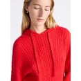 thumbnail image 4 of Free Assembly Women's Cozy Yarn Cable Knit Hoodie Sweater, Midweight, Size XS-XXL, 4 of 6