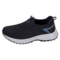 Womens Platform Sneakers Breathable Slip on Walking Shoes Nonslip Low Top Tennis Shoes Comfortable Arch Support Nursing Shoes Black Size 7.5