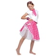 thumbnail image 1 of Bristol Novelty - Falda y pañuelo para disfraz de niña Rock N Roll (Rosa), 1 of 2