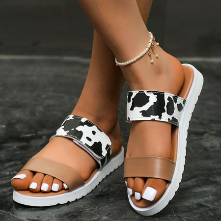 

Yedhsi Casual Shoes Women s Ladies Fashion Casual Sandals Leopard Shoes Outdoor Flat Heels Beach Slippers