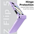 thumbnail image 2 of for Samsung Galaxy Z Flip 5 Case with Hinge Protection, Z Flip 5 Case Built in Back Screen Protector Slim Hard PC Scratch-Resistant Phone Case for Z Flip 5 Purple, 2 of 11