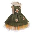 thumbnail image 2 of IWEMEK Girls Dresses Children Stylish Costumes Party Props Pointed Hat Patch Pretty Mesh Sun Green Cosplay Suit, 2 of 6