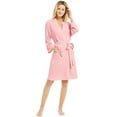 thumbnail image 3 of U2SKIIN Womens Robes, Lightweight Blend Cotton Bathrobe 3/4 Sleeves Knit Soft Sleepwear Ladies Loungewear,(Pink,L), 3 of 5