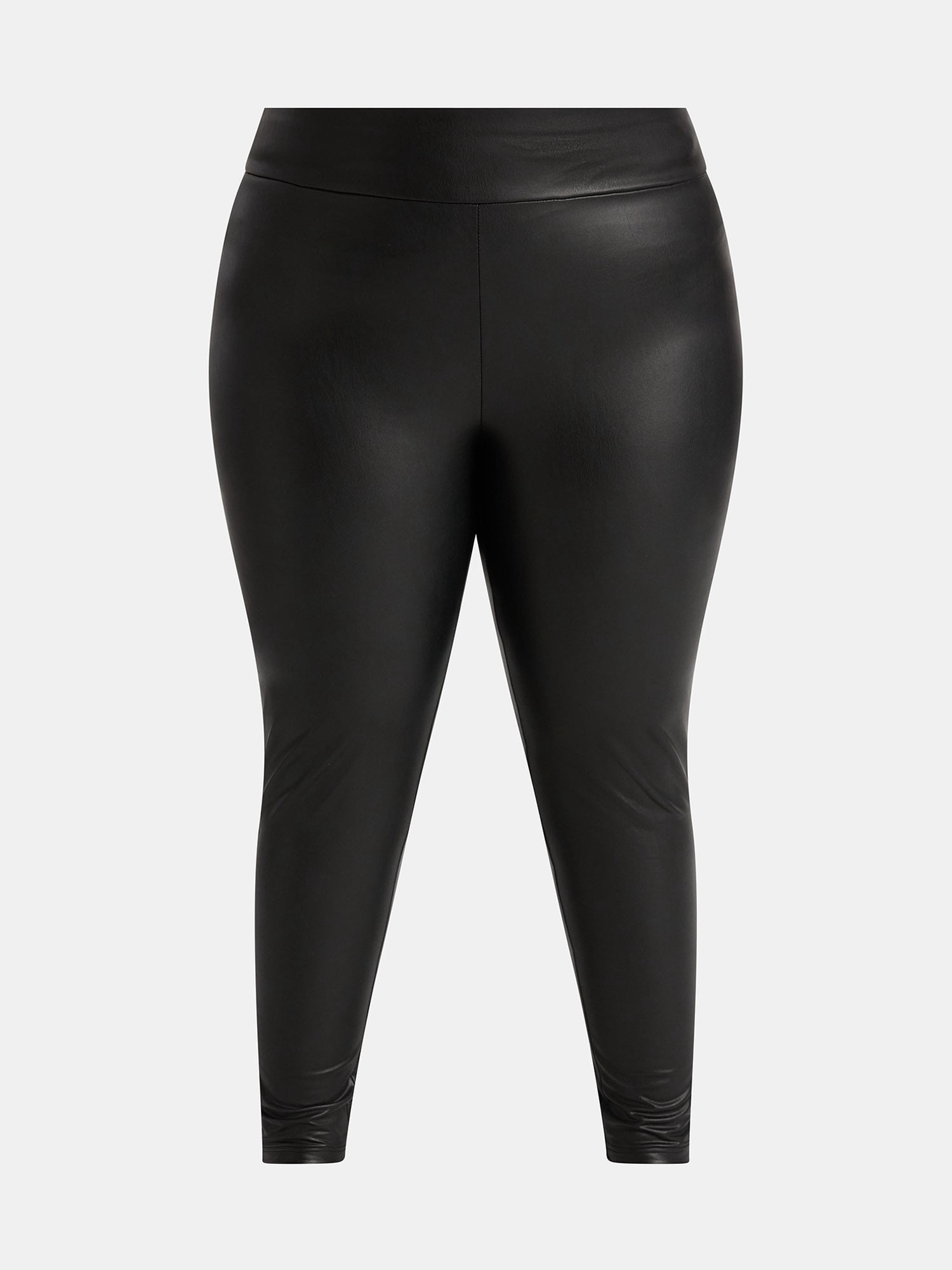 Terra & Sky Women's Plus Faux Leather Leggings, 22'' Inseam, Sizes 0X-5X