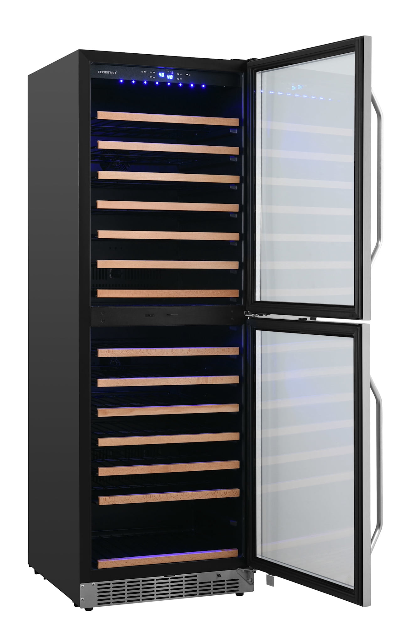 Edgestar Cwr1553dd 142 Bottle 24" Built-In Or Free Standing Dual Zone Double Door Wine