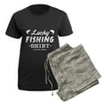thumbnail image 5 of CafePress - Lucky Fishing Shirt Do Not Wash Pajamas - Women's Short Sleeve Print T-Shirt and Pants Dark Cotton Pajama Set, 5 of 7