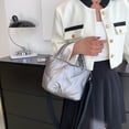 thumbnail image 4 of Bolso de hombro acolchado de algodón de invierno para mujer, bolso de mano cruzado acolchado (gris) Likrtyny Para estrenar, 4 of 9
