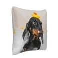 thumbnail image 2 of Bingfone Dachshund Sitting In Bathtub Linen Throw Pillow Covers Cushion Case Pocket Button Vintage Farmhouse Pillowcase For Sofa Couch Bed 18"X18", 2 of 9