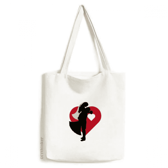 December Cozy Hug Valentines Day Tote Canvas Bag Shopping Satchel Casual Handbag