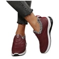 thumbnail image 6 of CAICJ98 Winter Boots Women Warm Lined Waterproof Slip On Booties Comfort Ankle Boots Outdoor Woman Snow Boots (Wine,Size 6), 6 of 9
