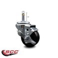 thumbnail image 2 of 3 Inch Hard Rubber Wheel Swivel 7/16 Inch Grip Ring Stem Caster with Brake SCC, 2 of 2