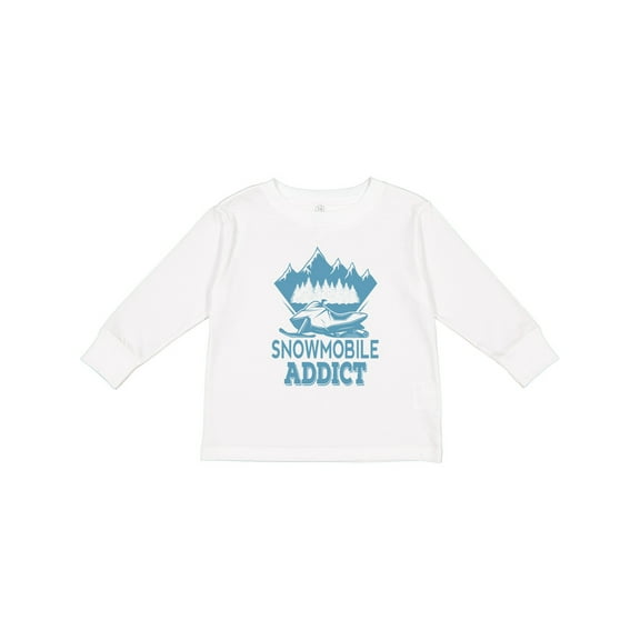 Inktastic Snowmobile Addict Snowmobiling Boys or Girls Long Sleeve Toddler T-Shirt